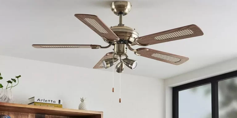 A rustic ceiling fan by Hampton Bay for a living room